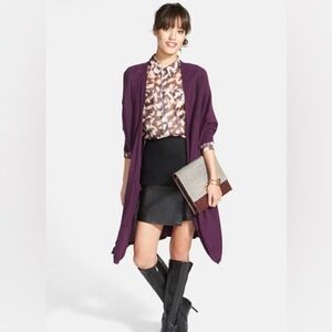 Halogen Cashmere Blend Dolman Sleeve Open Front Long Cardigan